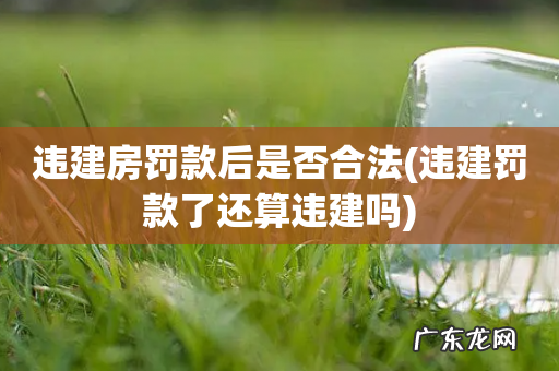 违建罚款了还算违建吗 违建房罚款后是否合法