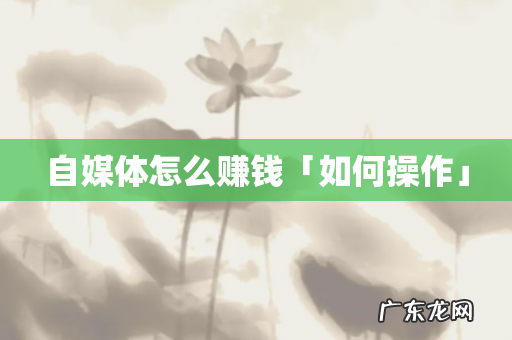 自媒体怎么赚钱「如何操作」