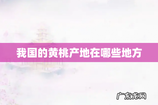 我国的黄桃产地在哪些地方