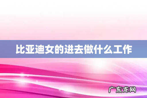 比亚迪女的进去做什么工作
