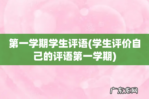 学生评价自己的评语第一学期 第一学期学生评语