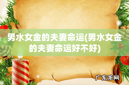 男水女金的夫妻命运好不好 男水女金的夫妻命运