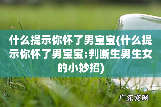 什么提示你怀了男宝宝:判断生男生女的小妙招 什么提示你怀了男宝宝