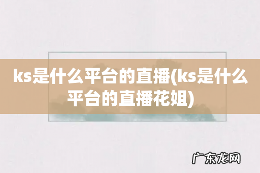 ks是什么平台的直播花姐 ks是什么平台的直播