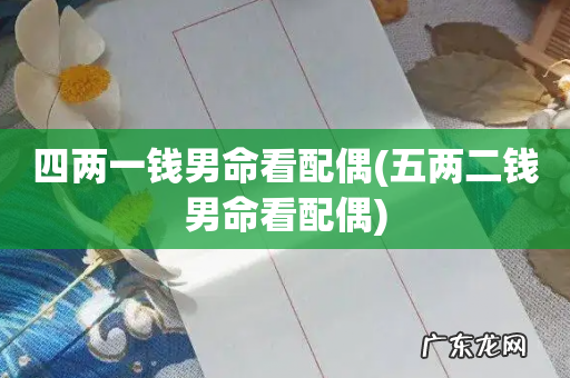 五两二钱男命看配偶 四两一钱男命看配偶