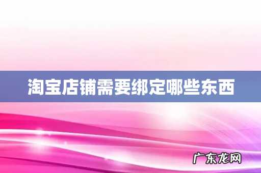 淘宝店铺需要绑定哪些东西