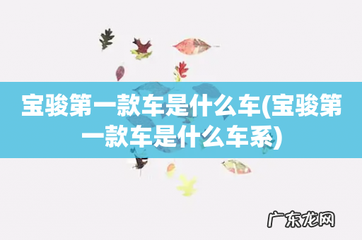 宝骏第一款车是什么车系 宝骏第一款车是什么车