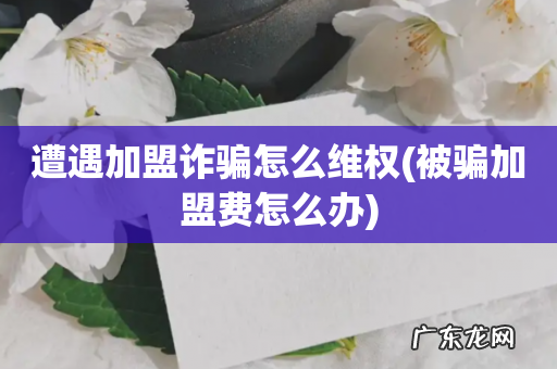 被骗加盟费怎么办 遭遇加盟诈骗怎么维权
