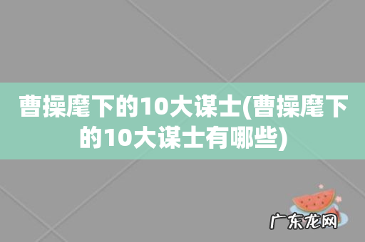 曹操麾下的10大谋士有哪些 曹操麾下的10大谋士