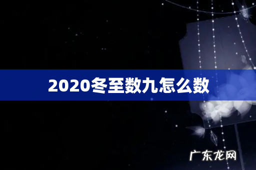 2020冬至数九怎么数