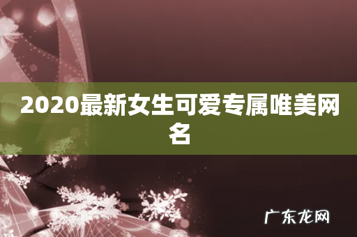 2020最新女生可爱专属唯美网名