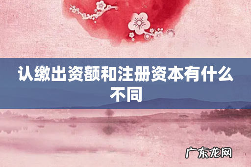 认缴出资额和注册资本有什么不同