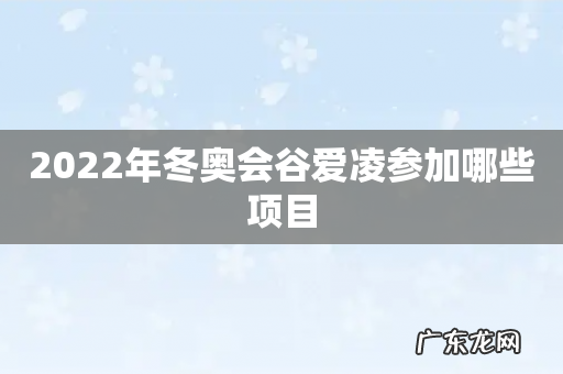 2022年冬奥会谷爱凌参加哪些项目