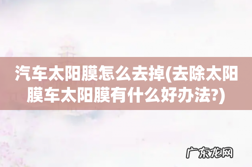 去除太阳膜车太阳膜有什么好办法? 汽车太阳膜怎么去掉