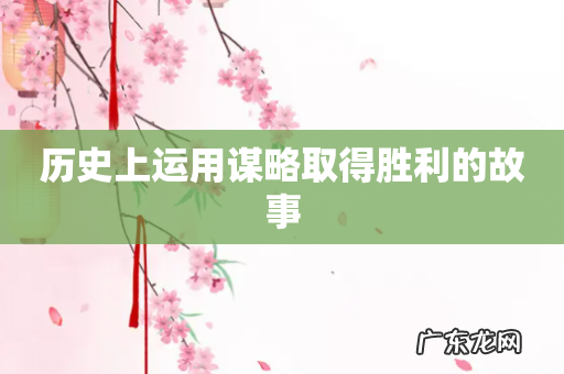 历史上运用谋略取得胜利的故事