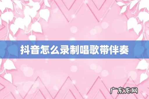 抖音怎么录制唱歌带伴奏