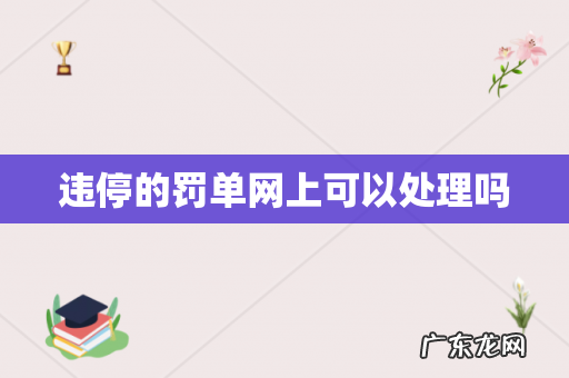 违停的罚单网上可以处理吗