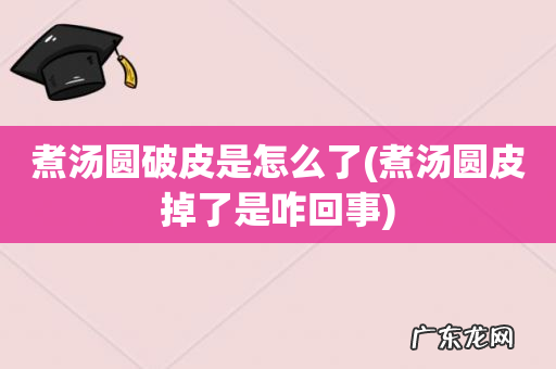 煮汤圆皮掉了是咋回事 煮汤圆破皮是怎么了