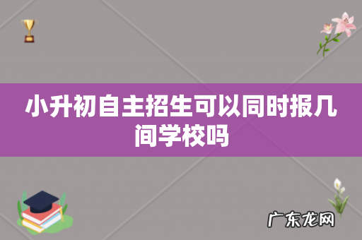 小升初自主招生可以同时报几间学校吗