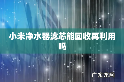 小米净水器滤芯能回收再利用吗