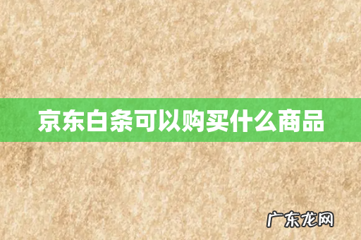 京东白条可以购买什么商品