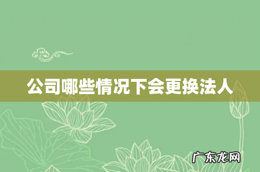 公司哪些情况下会更换法人