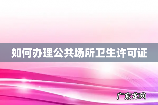 如何办理公共场所卫生许可证