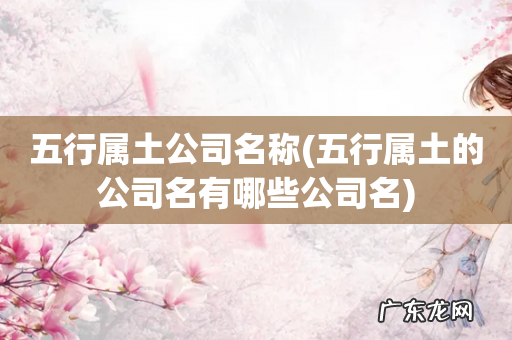 五行属土的公司名有哪些公司名 五行属土公司名称
