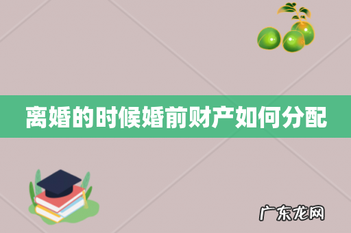 离婚的时候婚前财产如何分配