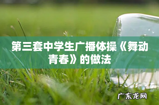 第三套中学生广播体操《舞动青春》的做法