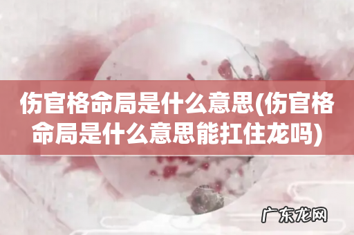 伤官格命局是什么意思能扛住龙吗 伤官格命局是什么意思