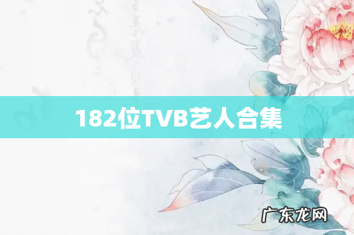 182位TVB艺人合集