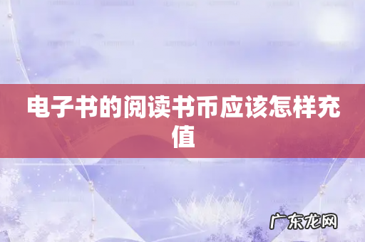电子书的阅读书币应该怎样充值
