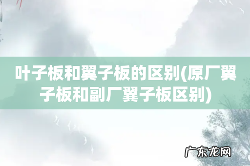 原厂翼子板和副厂翼子板区别 叶子板和翼子板的区别