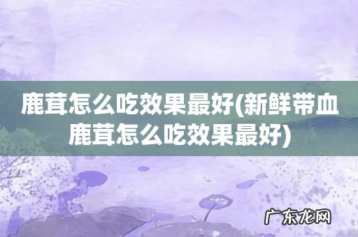 新鲜带血鹿茸怎么吃效果最好 鹿茸怎么吃效果最好