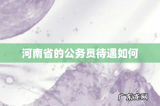 河南省的公务员待遇如何