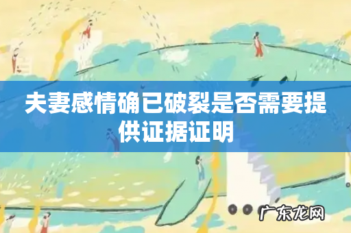 夫妻感情确已破裂是否需要提供证据证明