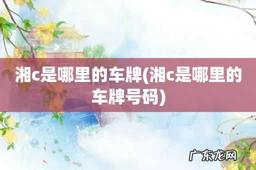 湘c是哪里的车牌号码 湘c是哪里的车牌