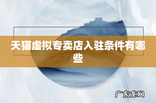 天猫虚拟专卖店入驻条件有哪些