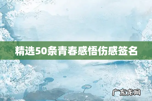精选50条青春感悟伤感签名