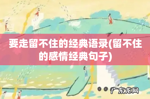 留不住的感情经典句子 要走留不住的经典语录