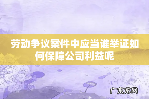 劳动争议案件中应当谁举证如何保障公司利益呢