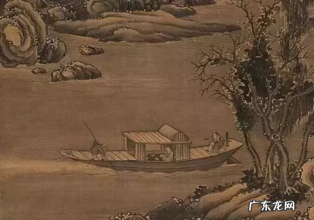 湖中泛舟图片水墨画 西湖泛舟的古画图片