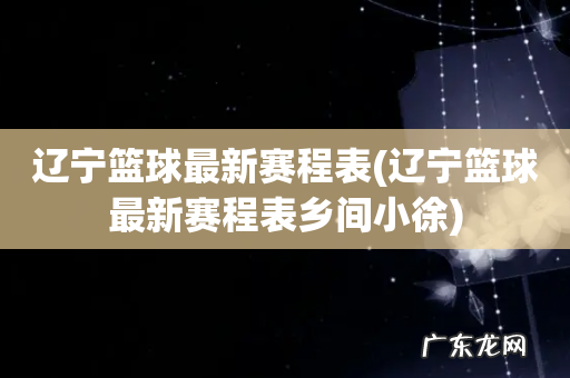 辽宁篮球最新赛程表乡间小徐 辽宁篮球最新赛程表