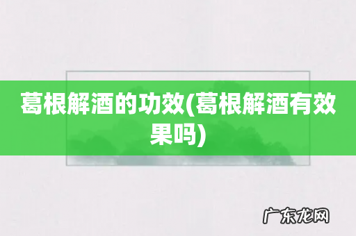 葛根解酒有效果吗 葛根解酒的功效