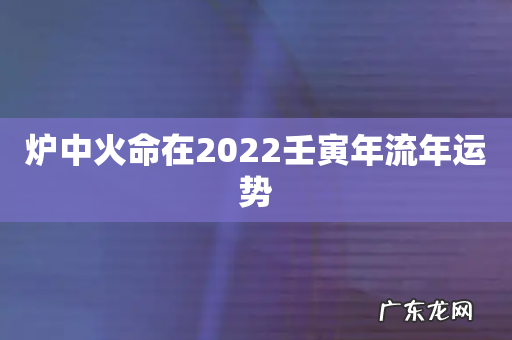 炉中火命在2022壬寅年流年运势