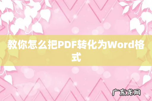 教你怎么把PDF转化为Word格式
