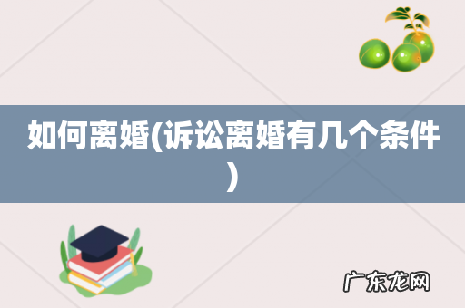 诉讼离婚有几个条件 如何离婚
