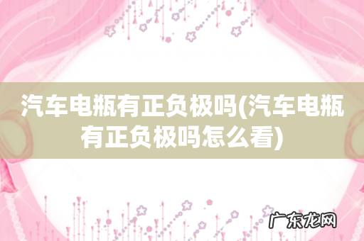 汽车电瓶有正负极吗怎么看 汽车电瓶有正负极吗