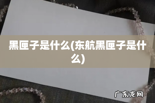 东航黑匣子是什么 黑匣子是什么